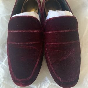 Burgundy Velour Zara Flats